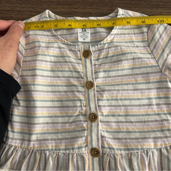 ❤️ Carter's Pastel Striped Button Dress 3T - Picture 5 of 9